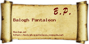 Balogh Pantaleon névjegykártya